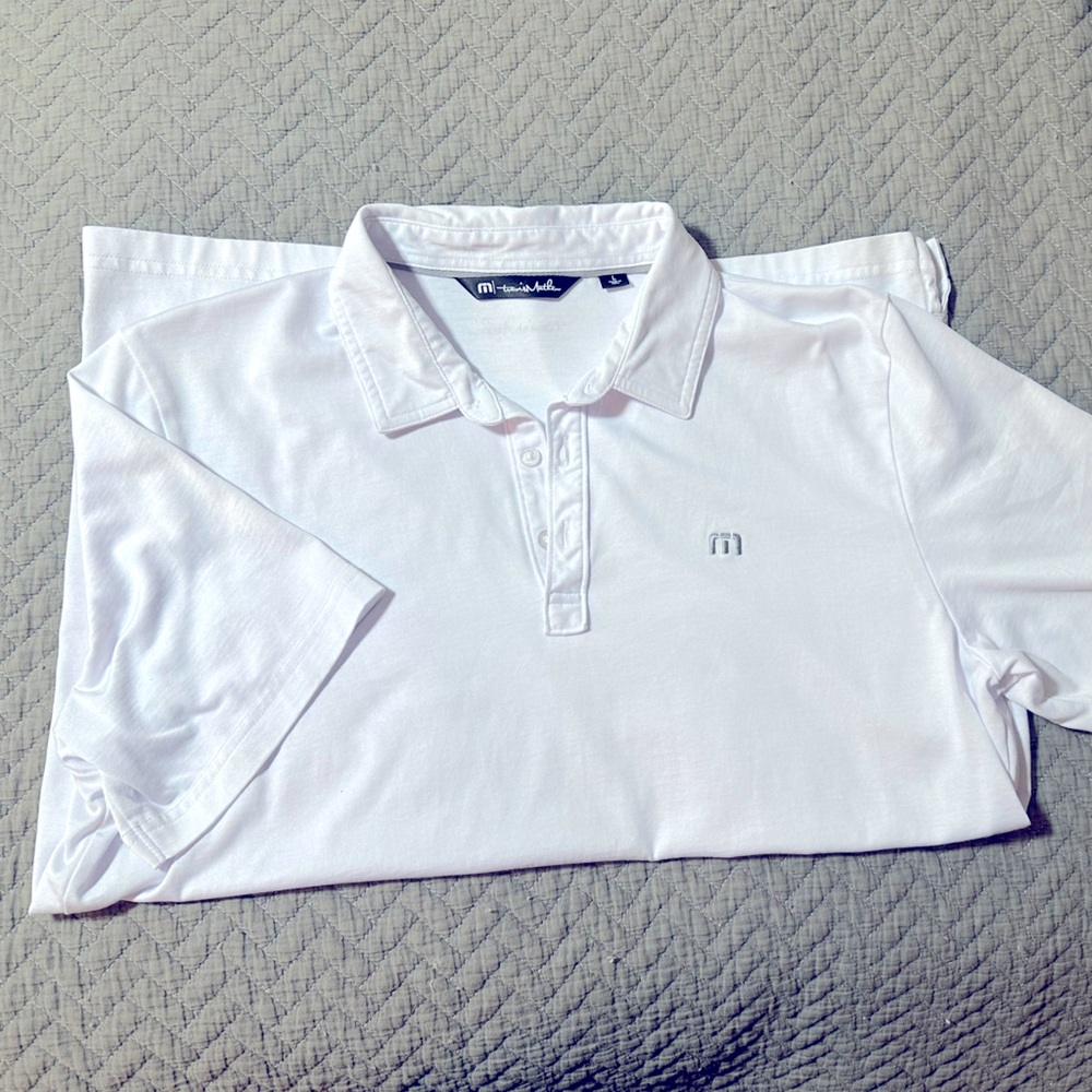 Men's Travis Mathew white polo size large